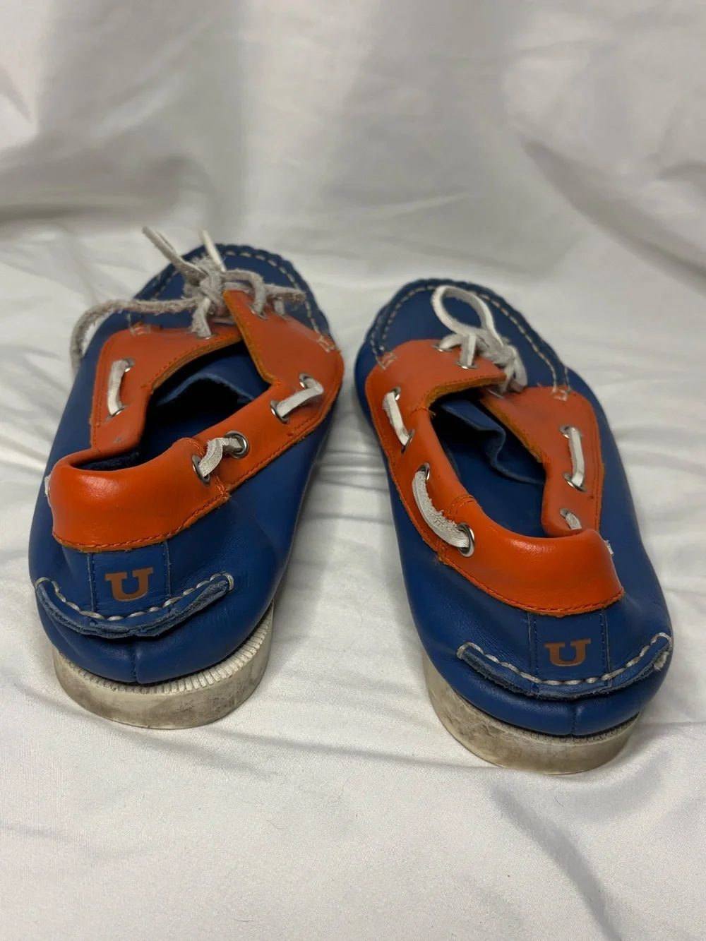 Kids Blue & Orange Boat Shoes